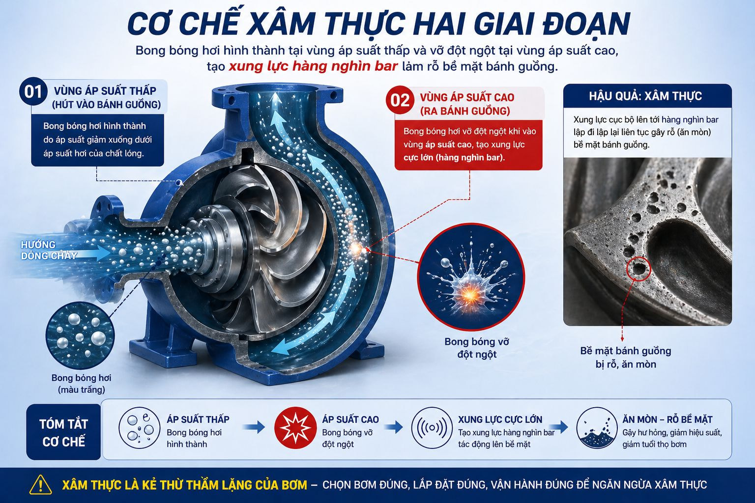 xâm thực trong máy bơm