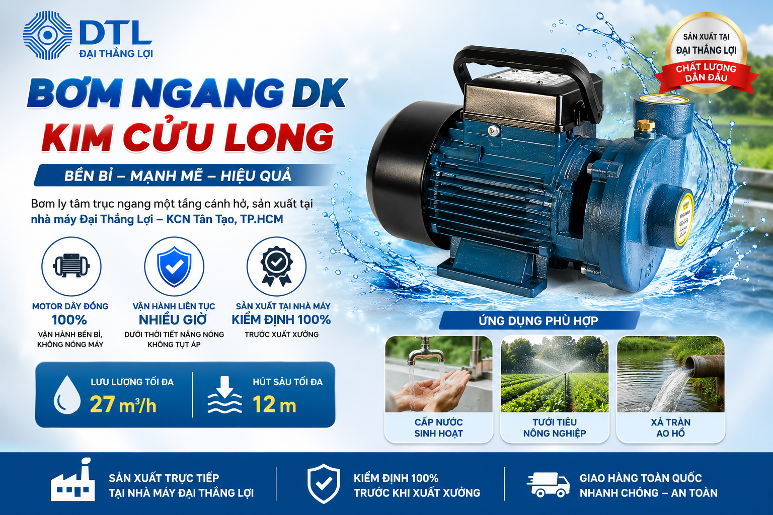 Bơm ngang DK Kim Cửu Long