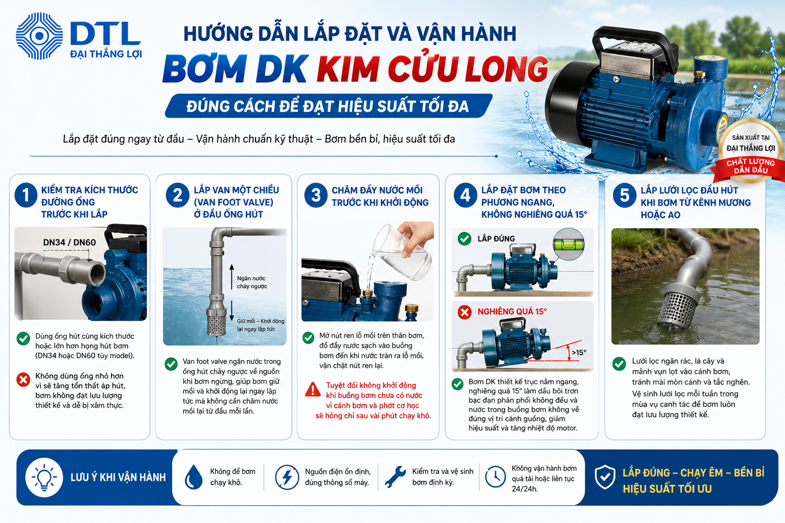 Bơm ngang DK Kim Cửu Long